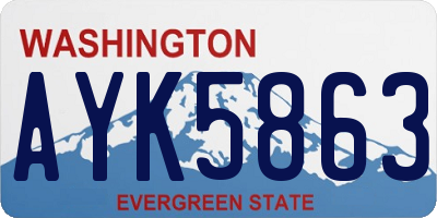 WA license plate AYK5863
