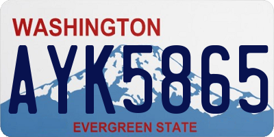 WA license plate AYK5865