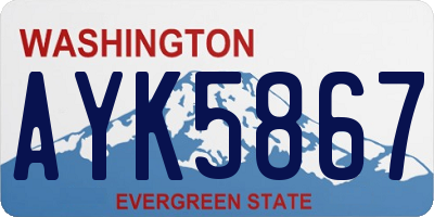 WA license plate AYK5867