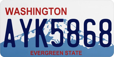 WA license plate AYK5868