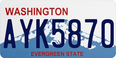 WA license plate AYK5870
