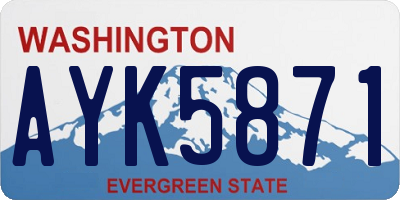 WA license plate AYK5871