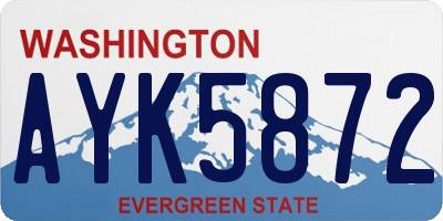 WA license plate AYK5872