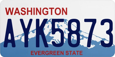 WA license plate AYK5873
