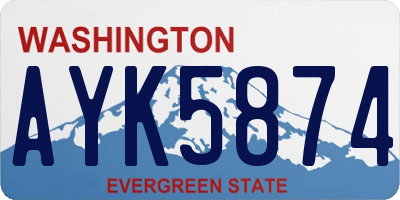 WA license plate AYK5874
