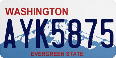 WA license plate AYK5875