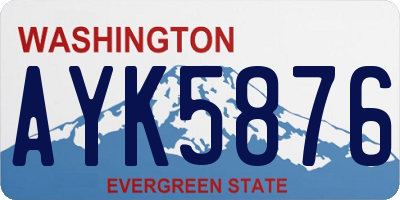 WA license plate AYK5876