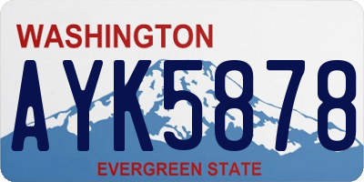 WA license plate AYK5878