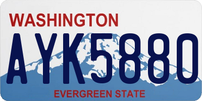 WA license plate AYK5880