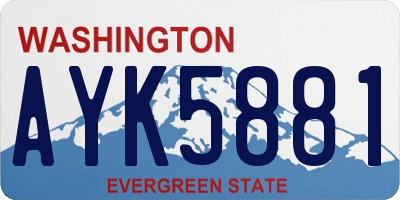 WA license plate AYK5881