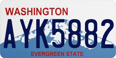 WA license plate AYK5882