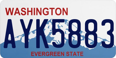 WA license plate AYK5883