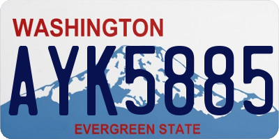 WA license plate AYK5885