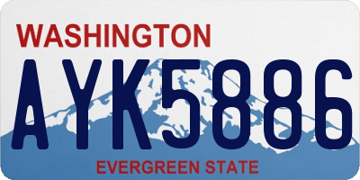 WA license plate AYK5886