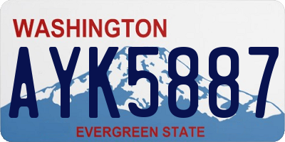 WA license plate AYK5887