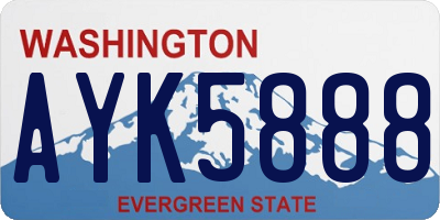 WA license plate AYK5888