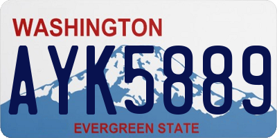 WA license plate AYK5889