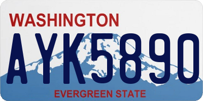 WA license plate AYK5890