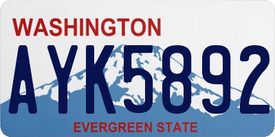 WA license plate AYK5892