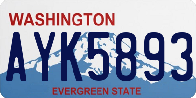 WA license plate AYK5893