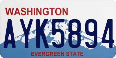 WA license plate AYK5894