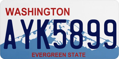 WA license plate AYK5899