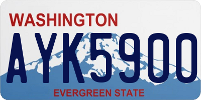 WA license plate AYK5900
