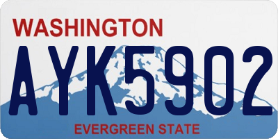 WA license plate AYK5902