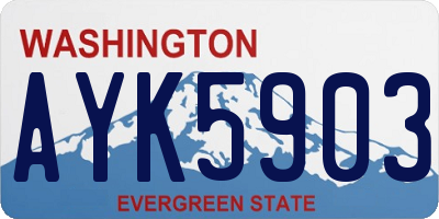 WA license plate AYK5903