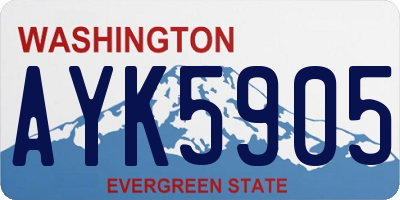 WA license plate AYK5905