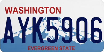 WA license plate AYK5906