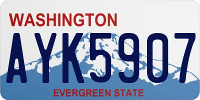 WA license plate AYK5907