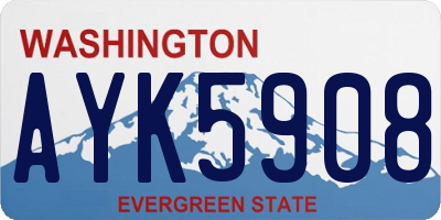 WA license plate AYK5908