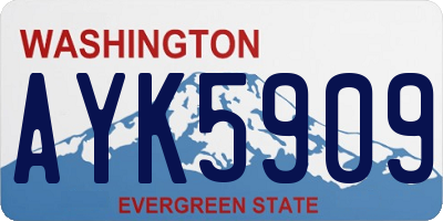 WA license plate AYK5909