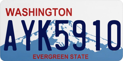 WA license plate AYK5910
