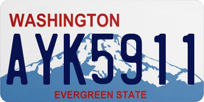 WA license plate AYK5911