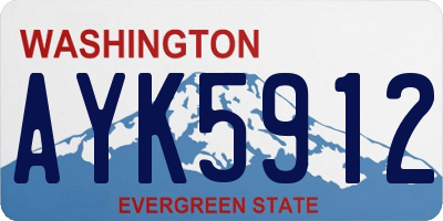 WA license plate AYK5912