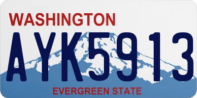 WA license plate AYK5913