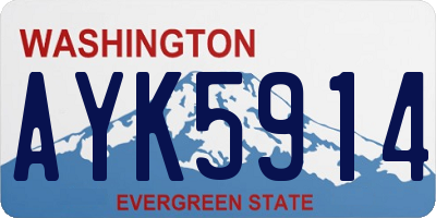 WA license plate AYK5914