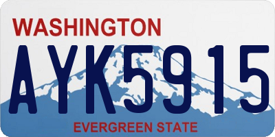 WA license plate AYK5915