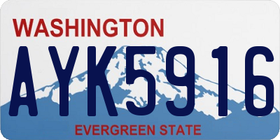 WA license plate AYK5916