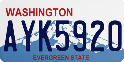 WA license plate AYK5920