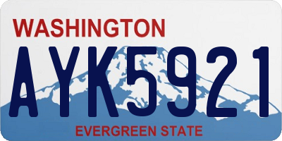 WA license plate AYK5921