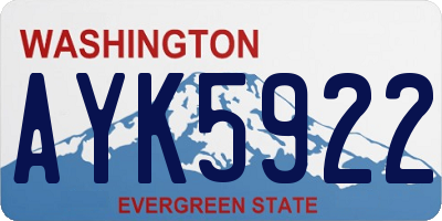 WA license plate AYK5922