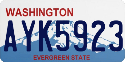 WA license plate AYK5923
