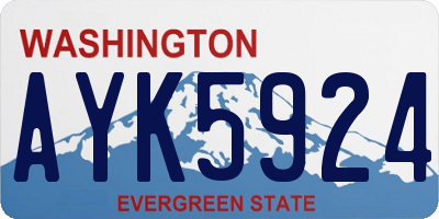WA license plate AYK5924
