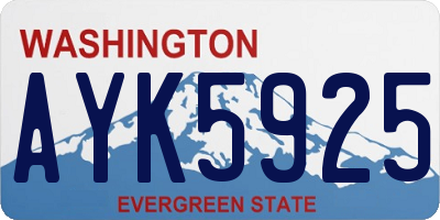 WA license plate AYK5925