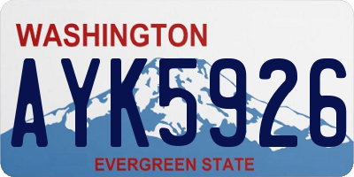 WA license plate AYK5926