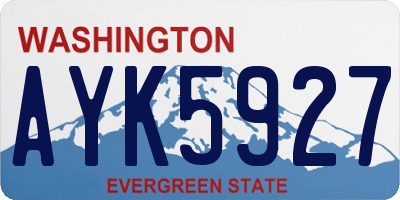 WA license plate AYK5927