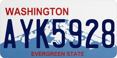 WA license plate AYK5928